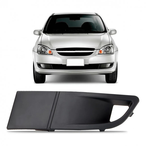 Moldura Farol Milha Dianteiro Corsa Classic 2010 a 2016 Esquerdo Com Furo