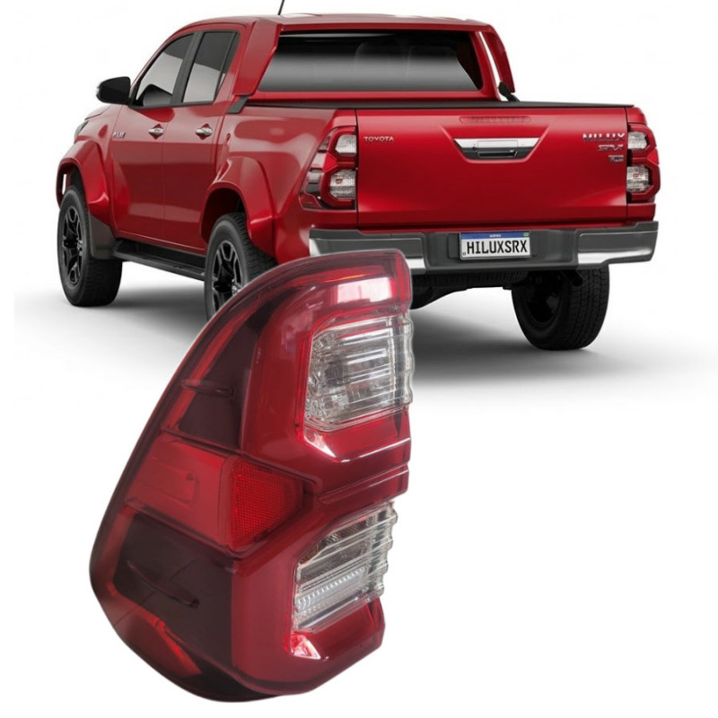 Lanterna Hilux SRX 2020 a 2026 Traseira Esquerda Bicolor Led Lanterna Hilux SRX 2020 a 2026 Traseira Esquerda Bicolor Led