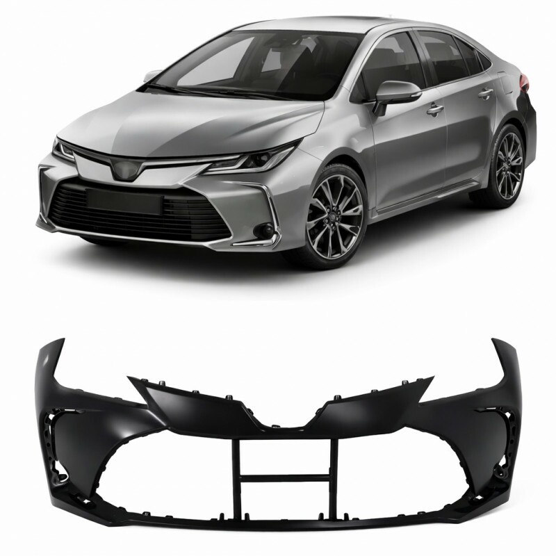 Para Choque Corolla 2020 a 2026 Dianteiro Furo Farol Milha Preto Liso