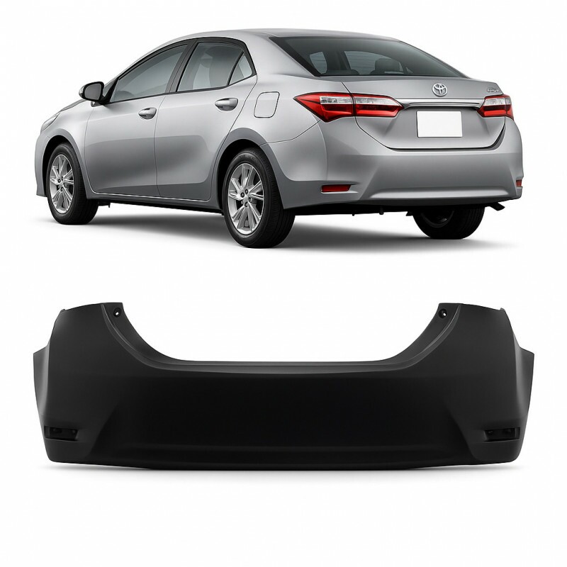Para Choque Corolla 2015 a 2019 Traseiro Preto Liso Para Choque Corolla 2015 a 2019 Traseiro Preto Liso