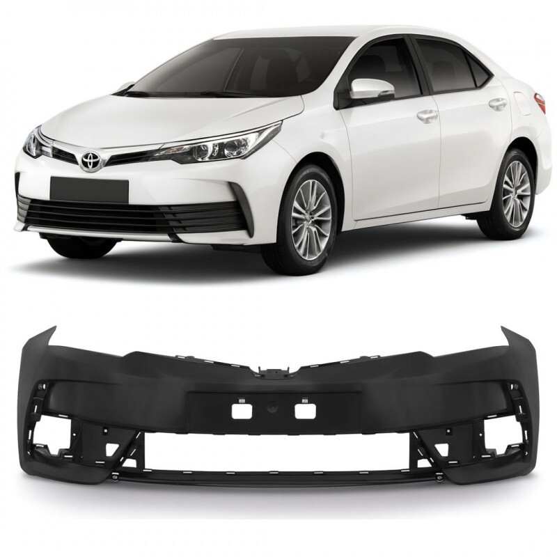 Para-choque Dianteiro Corolla 2018 a 2019 4P Furo Farol Milha Preto Liso