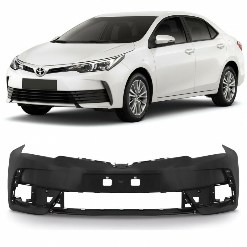 Para Choque Corolla 2018 a 2019 Dianteiro 4P Furo Farol Milha Preto Liso