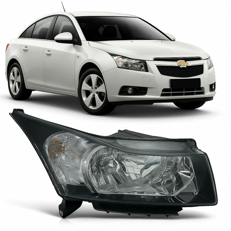 Farol Chevrolet Cruze 2012 a 2016 Direito Máscara Negra Manual