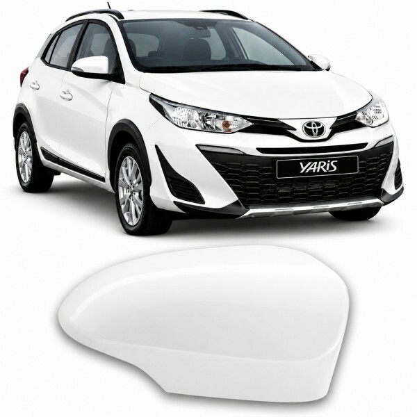 Capa Retrovisor Yaris 2018 a 2025 Direito Branco Com Furo