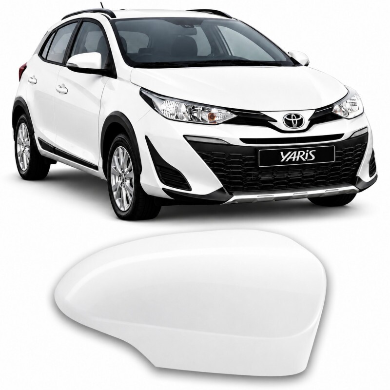 Capa Retrovisor Yaris 2018 a 2025 Direito Branco Com Furo