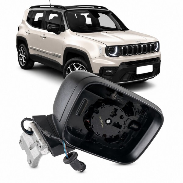 Retrovisor Renegade 2015 a 2026 Direito Eletrico Com Pisca e Sensor de Temperatura Retrovisor Renegade 2015 a 2026 Direito Eletrico Com Pisca e Sensor de Temperatura