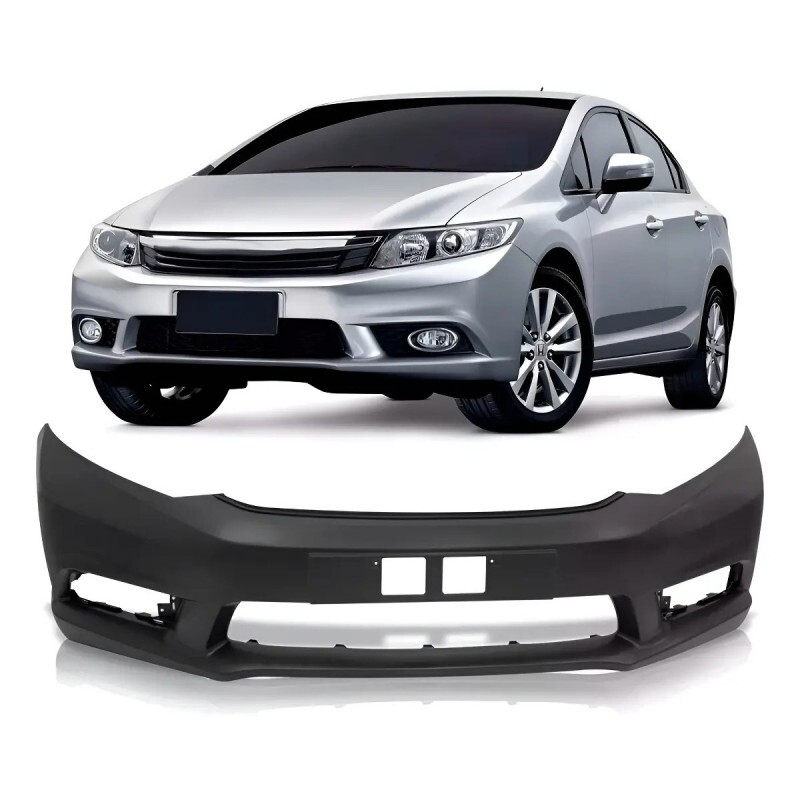 Para Choque Civic 2012 a 2016 Dianteiro Com Furo Preto Crystal Black Pearl