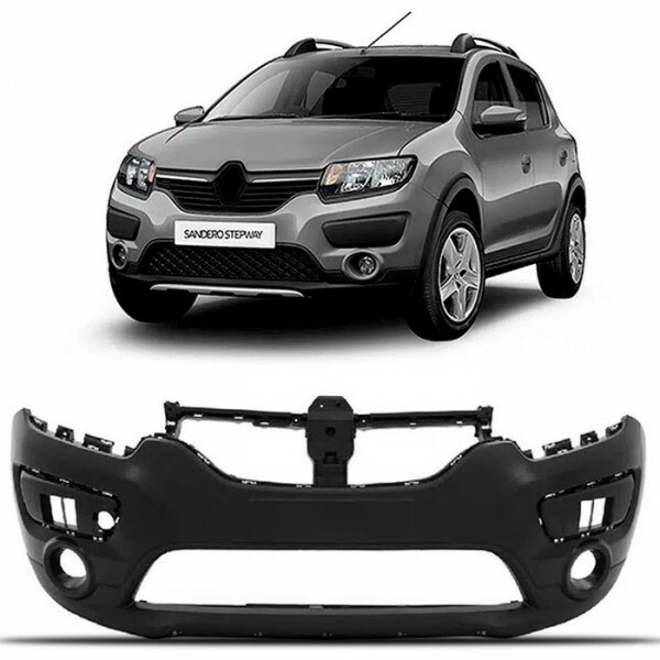 Para Choque Sandero Stepway 2014 a 2019 Dianteiro Preto Liso Texturizado