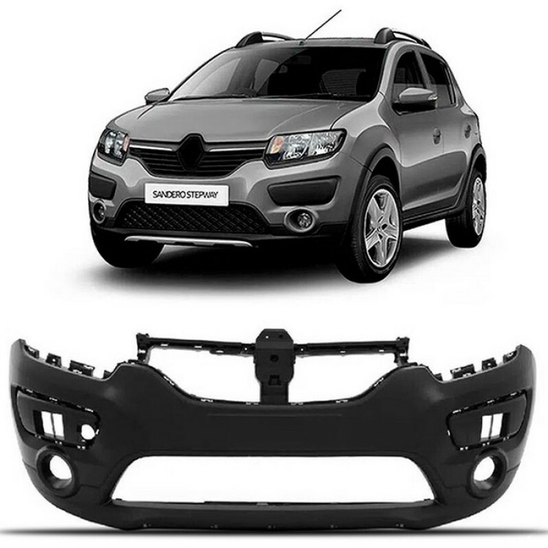 Para Choque Sandero Stepway 2014 a 2019 Dianteiro Preto Liso Texturizado
