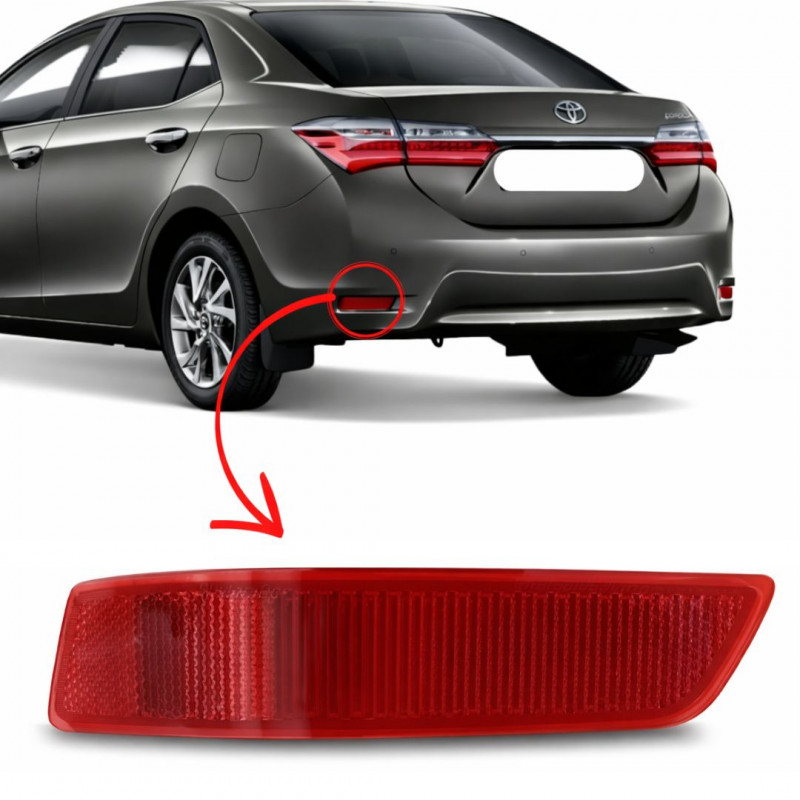 Refletor Para Choque Corolla 2014 a 2019 Traseiro Esquerdo