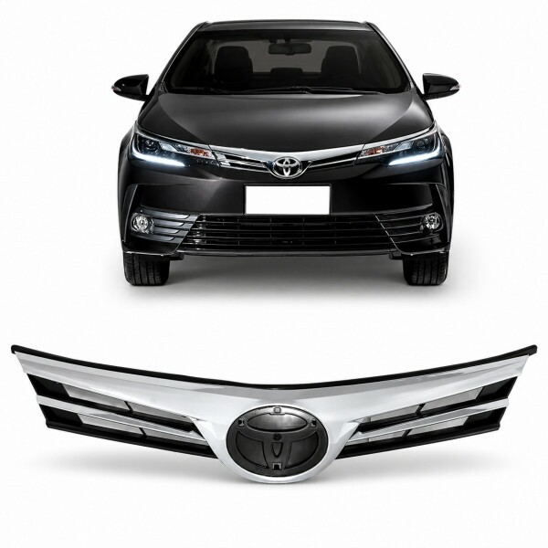 Grade Radiador Para-Choque  Corolla 2018 a 2019 com Friso Cromado