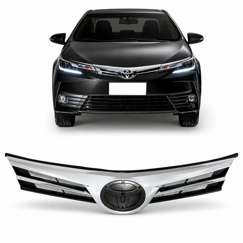Grade Radiador Para-Choque  Corolla 2018 a 2019 com Friso Cromado