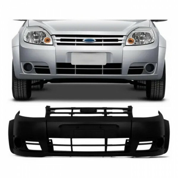 Para Choque Ford Ka 2008 a 2012 Dianteiro Preto Liso Sem Furo