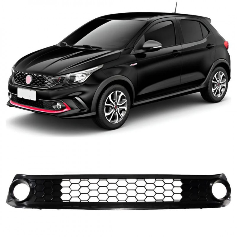 Grade Central Para-choque Dianteiro Argo 2017 a 2022 Com Friso Furo Milha