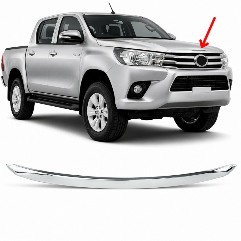 Friso Capô Hilux 2016 a 2020 Superior Cromado Friso Capô Hilux 2016 a 2020 Superior Cromado
