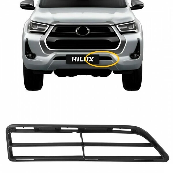 Grade Inferior Para-choque Dianteiro Hilux 2021 a 2025 Esquerdo Pick-Up Grade Inferior Para-choque Dianteiro Hilux 2021 a 2025 Esquerdo Pick-Up