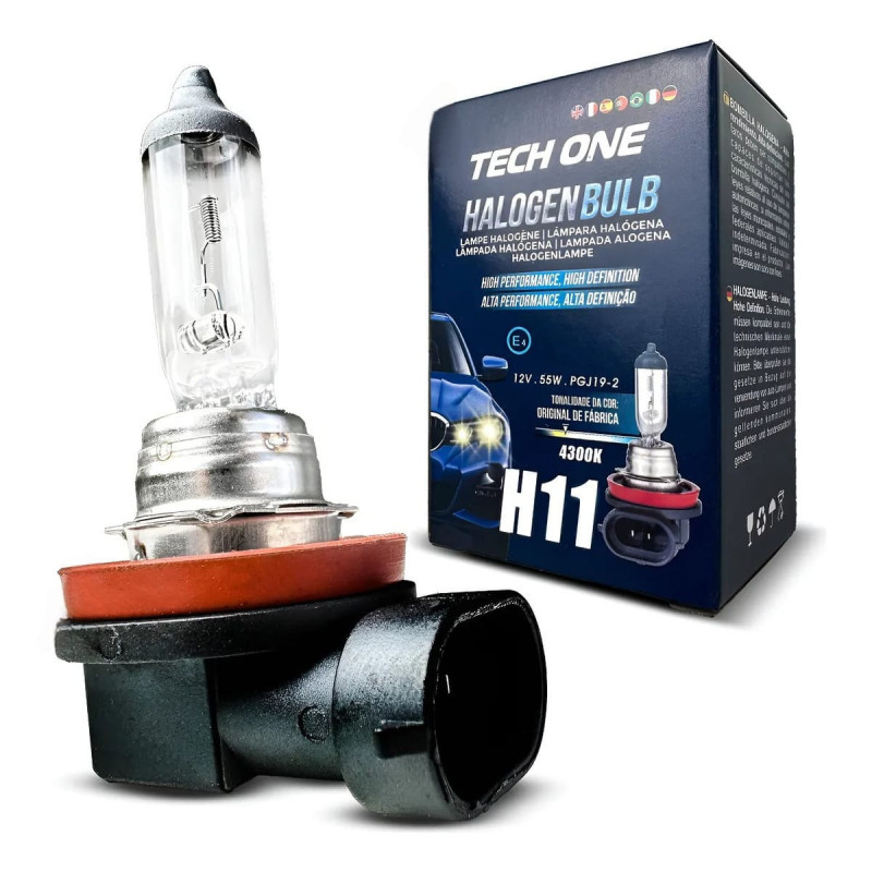 Lâmpada Farol H11 55W 12V T1 Tech One