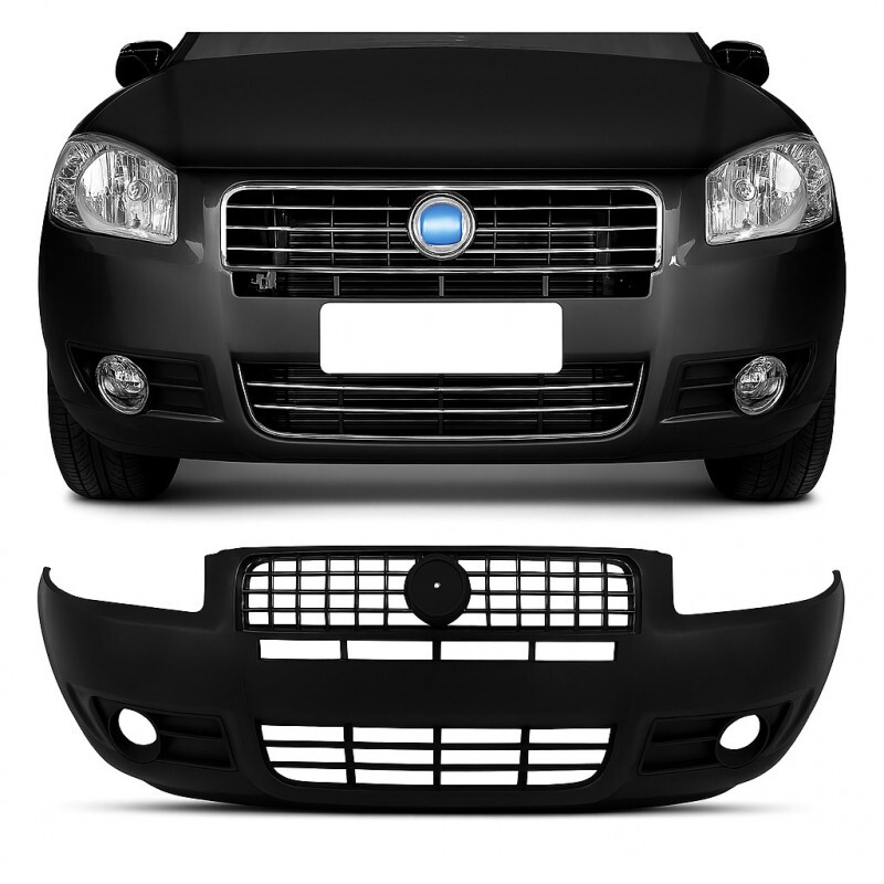 Para Choque Palio 2007 a 2009 Siena 2008 a 2012 Dianteiro Restyling Furo Preto Liso