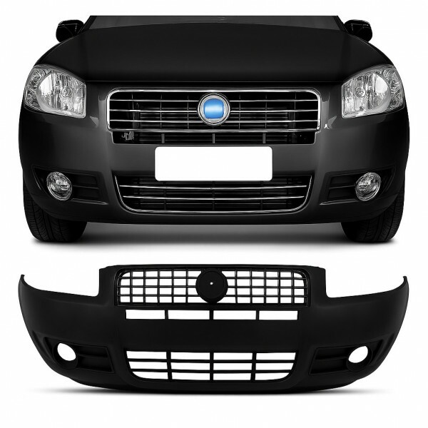 Para-choque Dianteiro Palio 2007 a 2009 Siena 2008 a 2012 Restyling Furo Preto Liso