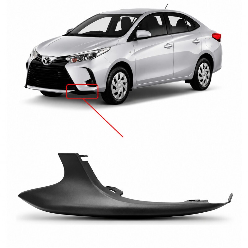 Moldura Inferior Para Choque Yaris 2023 a 2025 Dianteiro Esquerdo