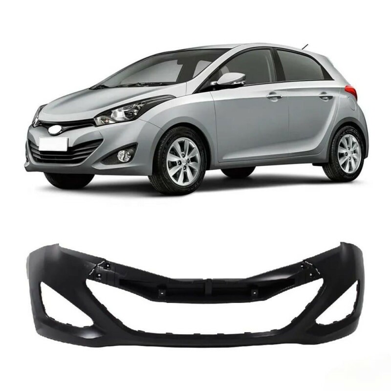 Para Choque HB20 2013 a 2015 Dianteiro Preto Liso Furo Farol Milha