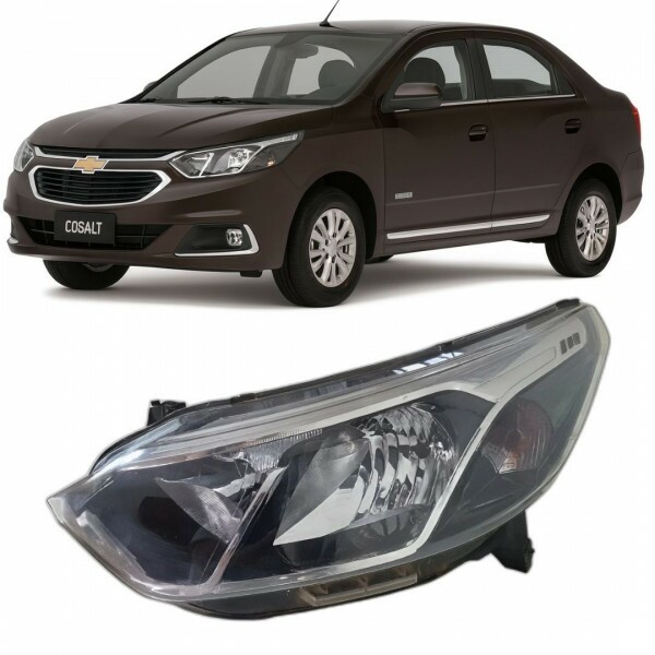 Farol Dianteiro Cobalt 2016 a 2021 Esquerdo Máscara Negra