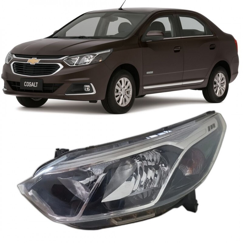 Farol Dianteiro Cobalt 2016 a 2021 Esquerdo Máscara Negra
