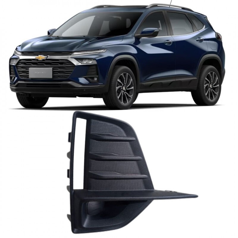 Moldura Farol de Milha Tracker 2025 a 2026 Direito Preto Texturizado