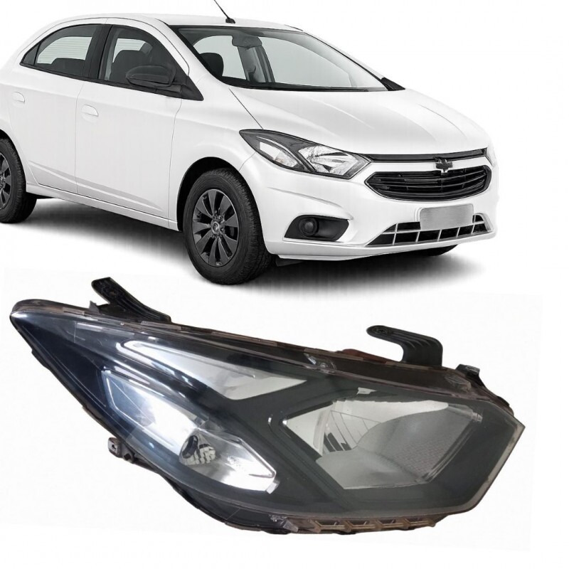 Farol Onix 2017 a 2021 Direito Mascara Negra Sem Led