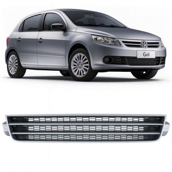 Grade Central Para-Choque Gol G5 Saveiro Voyage 2009 a 2011 Preto