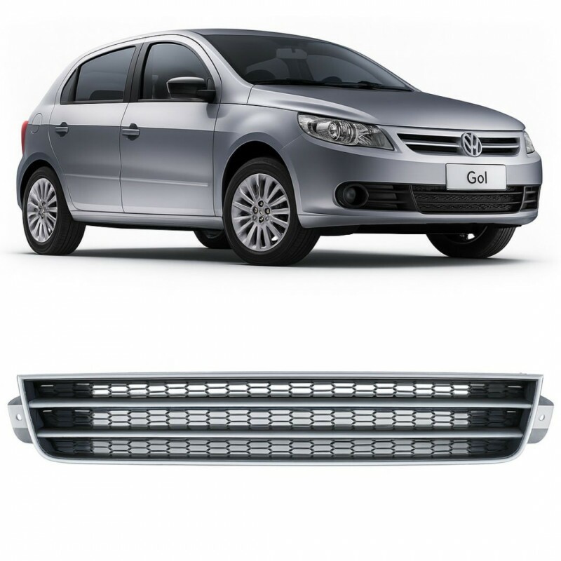 Grade Central Para-Choque Gol G5 Saveiro Voyage 2009 a 2011 Preto