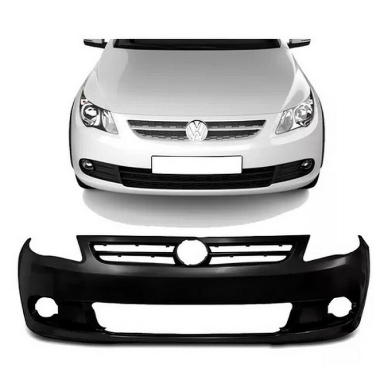 Para Choque Gol Voyage G5 2009 a 2012 Dianteiro Furo Milha Preto Liso