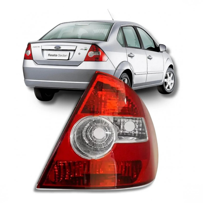 Lanterna Traseira Fiesta Sedan 2004 a 2010 Direito Bicolor Lanterna Traseira Fiesta Sedan 2004 a 2010 Direito Bicolor