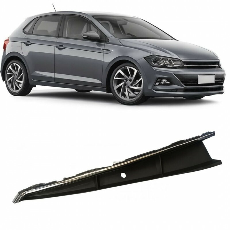 Moldura Inferior Grade do Para-choque Polo Virtus 2018 a 2022 Direito Friso Cromado