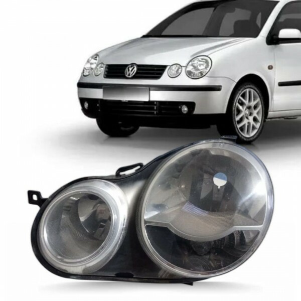 Farol Polo 2001 a 2006 Dianteiro Esquerdo Manual Cromado Farol Polo 2001 a 2006 Dianteiro Esquerdo Manual Cromado
