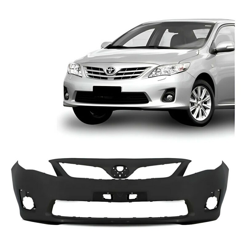 Para Choque Corolla 2012 a 2014 Dianteiro Com Furos Preto Liso