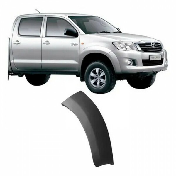 Moldura Para Choque Hilux 2012 a 2015 Dianteiro Direito Preto Liso