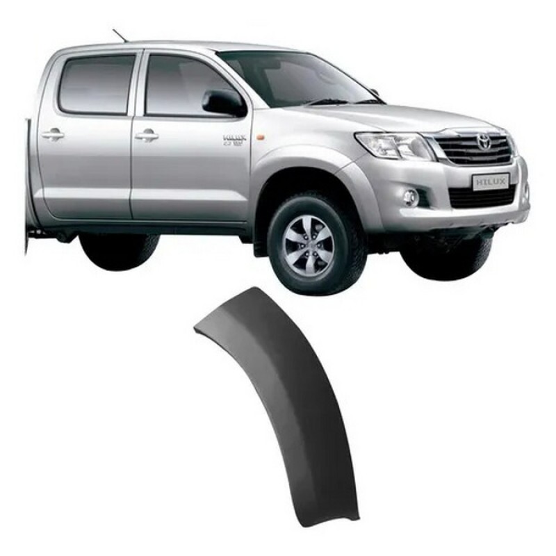 Moldura Para Choque Hilux 2012 a 2015 Dianteiro Direito Preto Liso