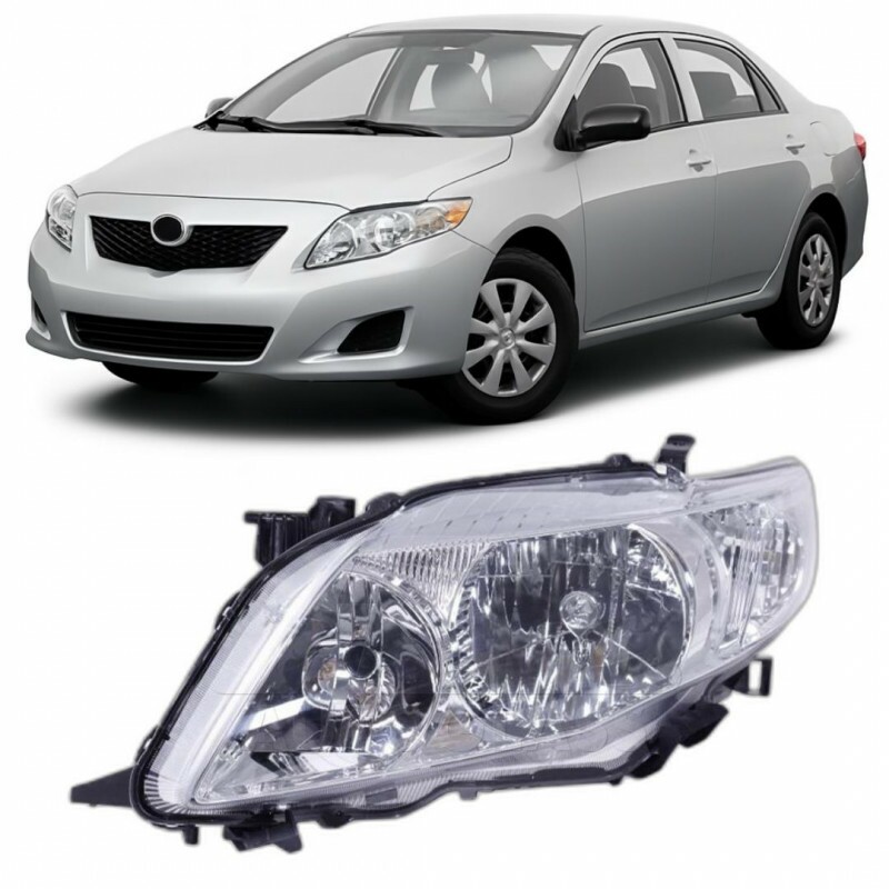 Farol Corolla 2009 a 2011 Esquerdo Cromado