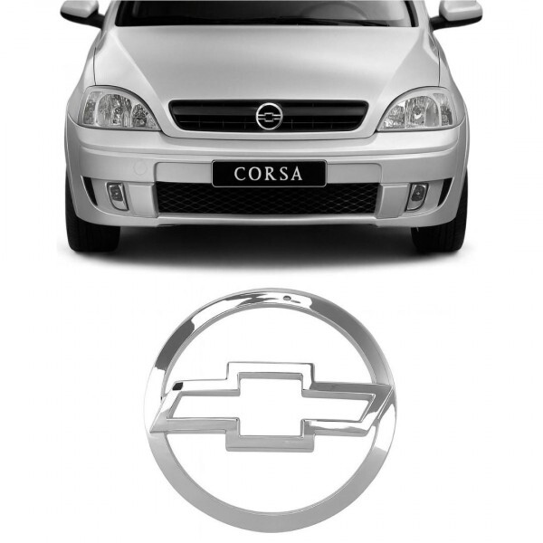 Emblema Dianteiro Grade Corsa 2002 a 2012 Cromado Gravata 100x100x14MM
