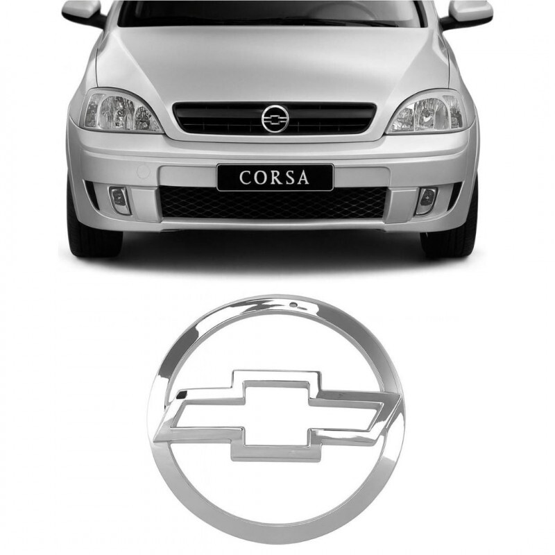 Emblema Dianteiro Grade Corsa 2002 a 2012 Cromado Gravata 100x100x14MM