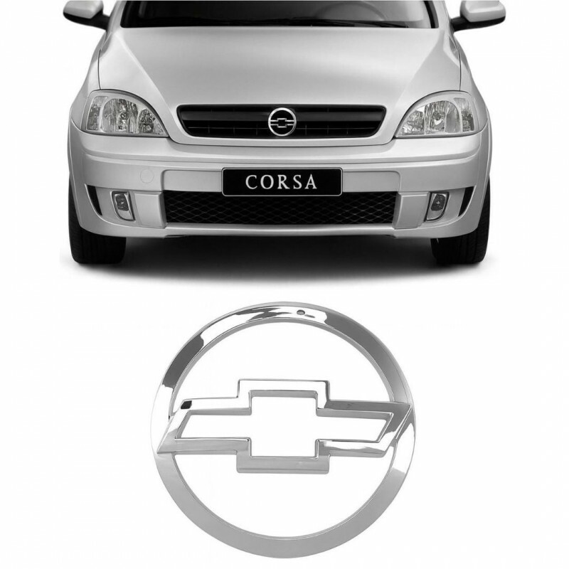Emblema Grade Corsa 2002 a 2012 Dianteiro Cromado Gravata 100x100x14MM Emblema Grade Corsa 2002 a 2012 Dianteiro Cromado Gravata 100x100x14MM