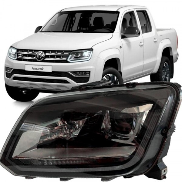 Farol Amarok 2020 a 2023 Esquerdo Máscara Negra LED Xenon