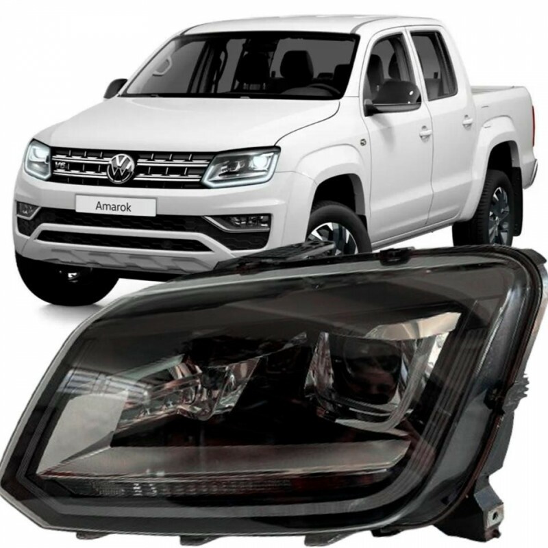 Farol Amarok 2020 a 2023 Esquerdo Máscara Negra LED Xenon