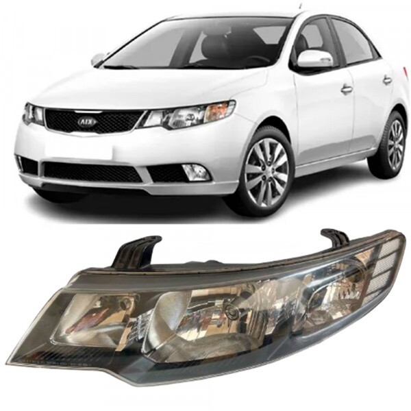 Farol Kia Cerato 2009 a 2013 Mascara Negra Esquerdo