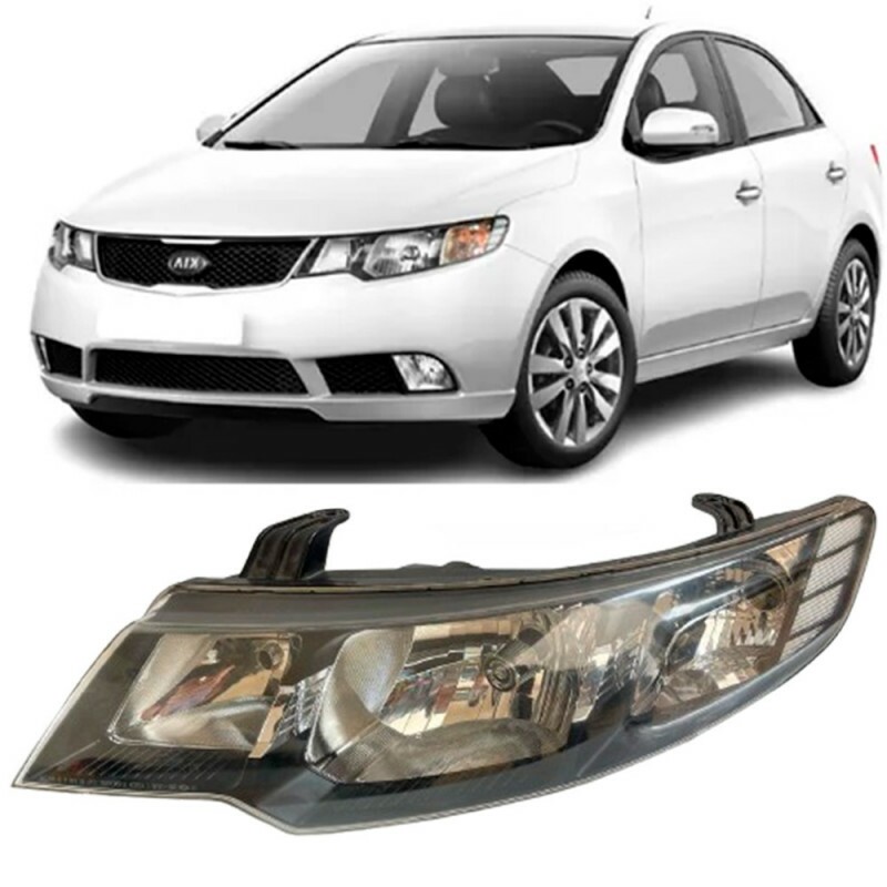 Farol Kia Cerato 2009 a 2013 Mascara Negra Esquerdo