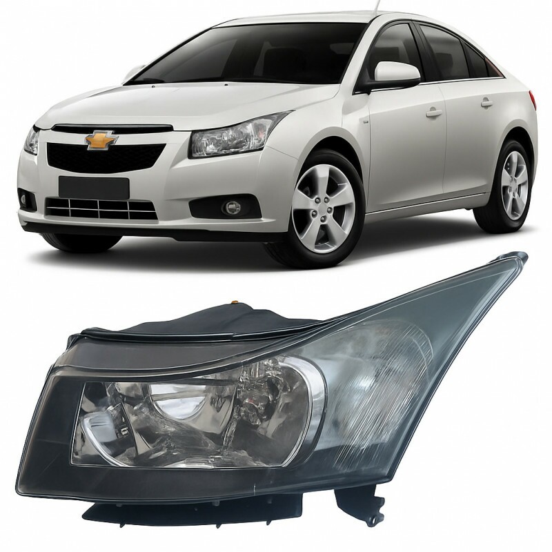 Farol Chevrolet Cruze 2012 a 2016 Esquerdo Máscara Negra Elétrico