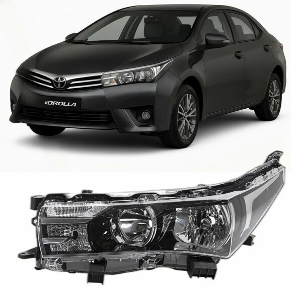 Farol Corolla 2015 a 2017 Esquerdo Manual Máscara Negra Sem LED Farol Corolla 2015 a 2017 Esquerdo Manual Máscara Negra Sem LED