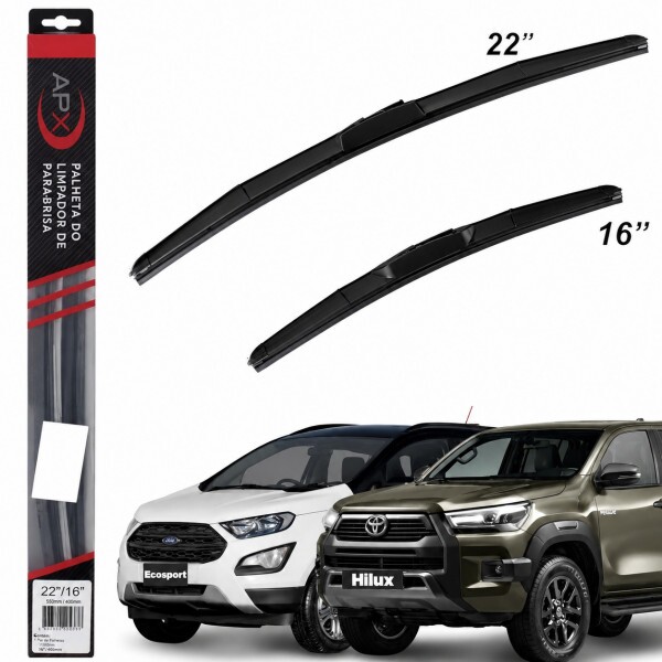 Palheta Limpador Para-brisa Dianteira Slim Ecosport 2017 Hilux 2016  22 e 16