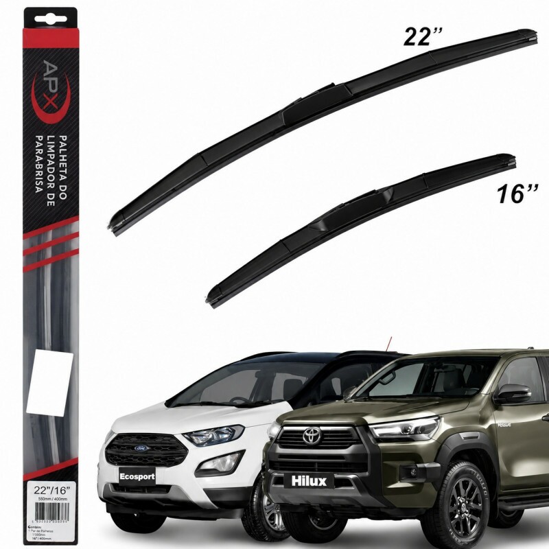 Palheta Limpador Para-brisa Dianteira Slim Ecosport 2017 Hilux 2016 22 e 16 Palheta Limpador Para-brisa Dianteira Slim Ecosport 2017 Hilux 2016 22 e 16